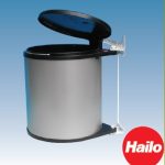 Afvalemmer Big Box Hailo Rond Voor Deuren Rvs/Zwart Look 15Ltr.