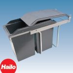 Afvalemmer Tandem I Hailo Voor Deuren Kunststof Grijs 2X15Ltr.