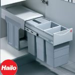 Afvalemmer Terzett Iv Hailo Voor Deuren Kunststof Grijs 3X10Ltr.