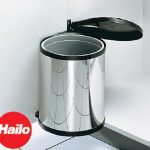 Afvalemmer Mono Hailo Rond Voor Deuren Rvs/Zwart 12Ltr.