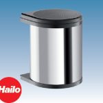 Afvalemmer Mono Hailo Rond Voor Deuren Rvs/Zwart 15Ltr.