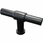 T-knop of greep Padin 75mm Rvs Zwart mat