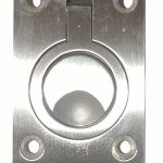 Inbouwkomgreep of luikring Lille 62x45mm RVS geborsteld